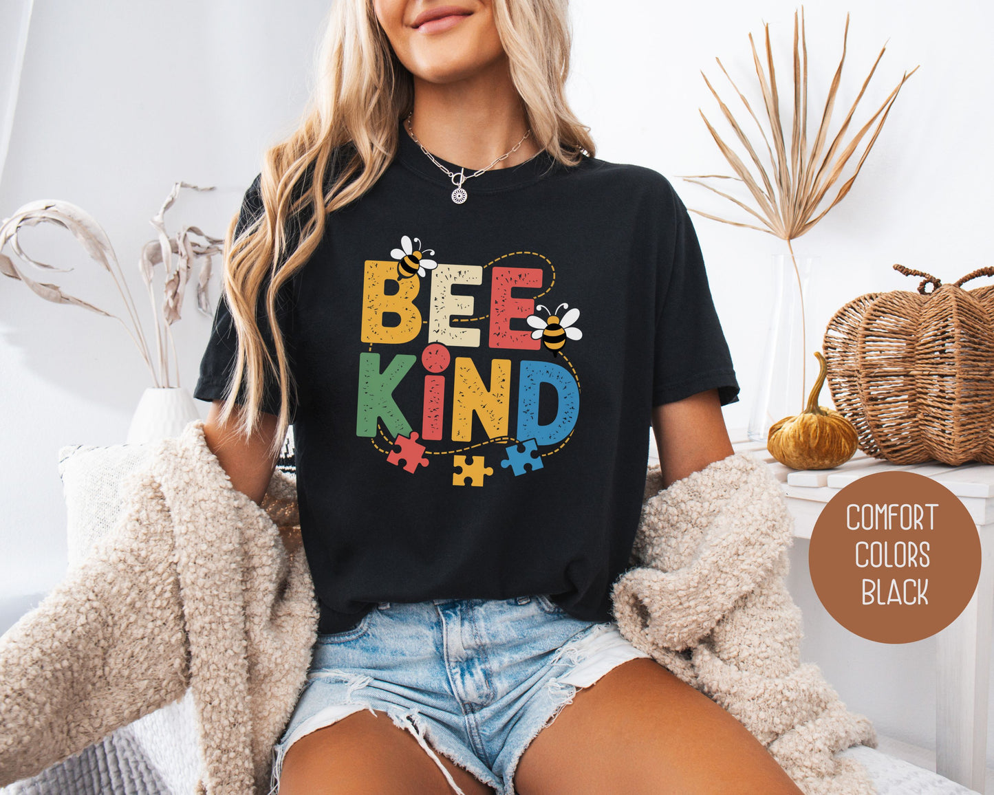Bee Kind Autism Awareness Comfort Colors Shirt