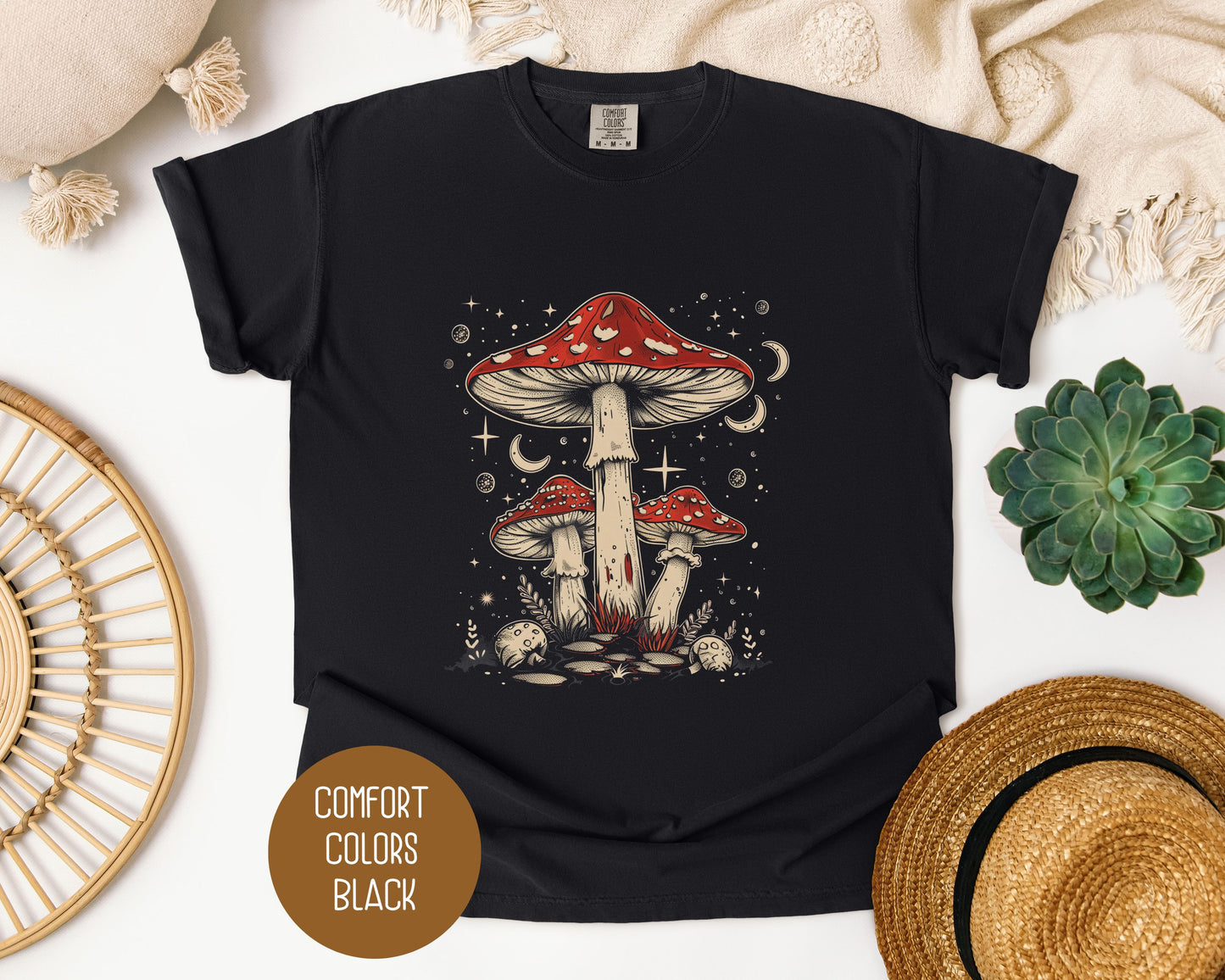 Retro Red Mushrooms Comfort Colors Shirt