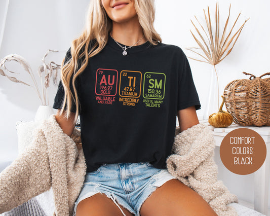 Autism Periodic Table Awareness Comfort Colors Shirt