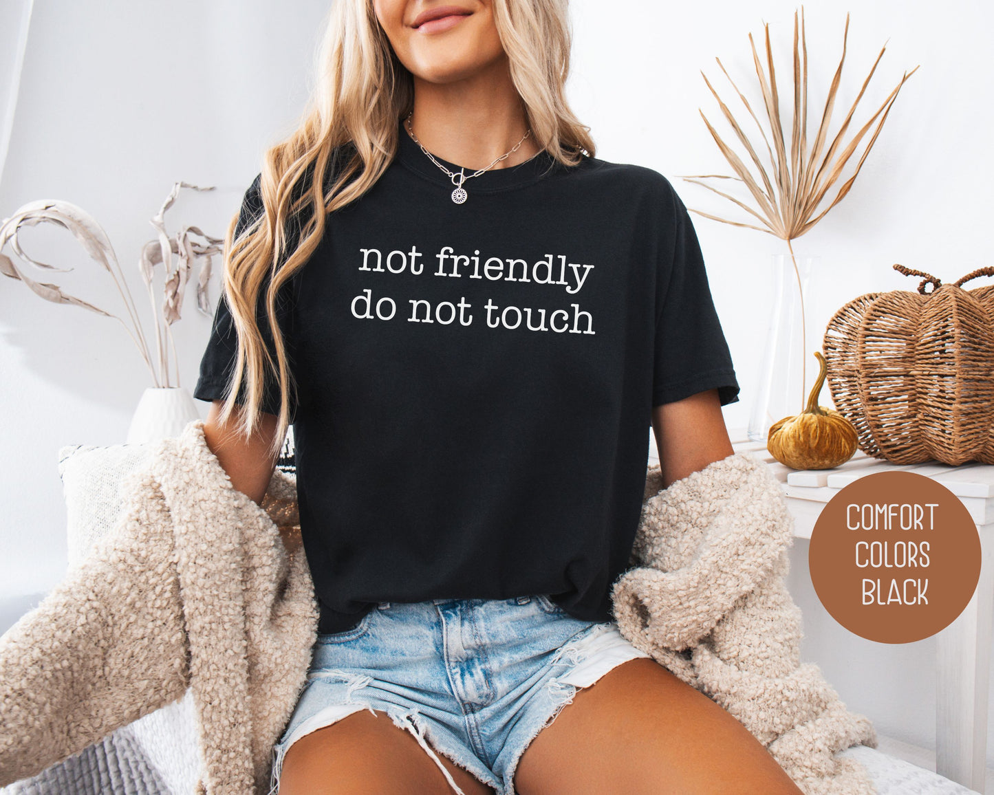 Not Friendly Do Not Touch Comfort Colors Shirt T-Shirt  CreativeSpecialTs