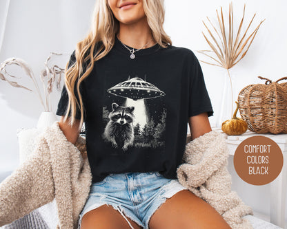 Raccoon UFO Comfort Colors Shirt