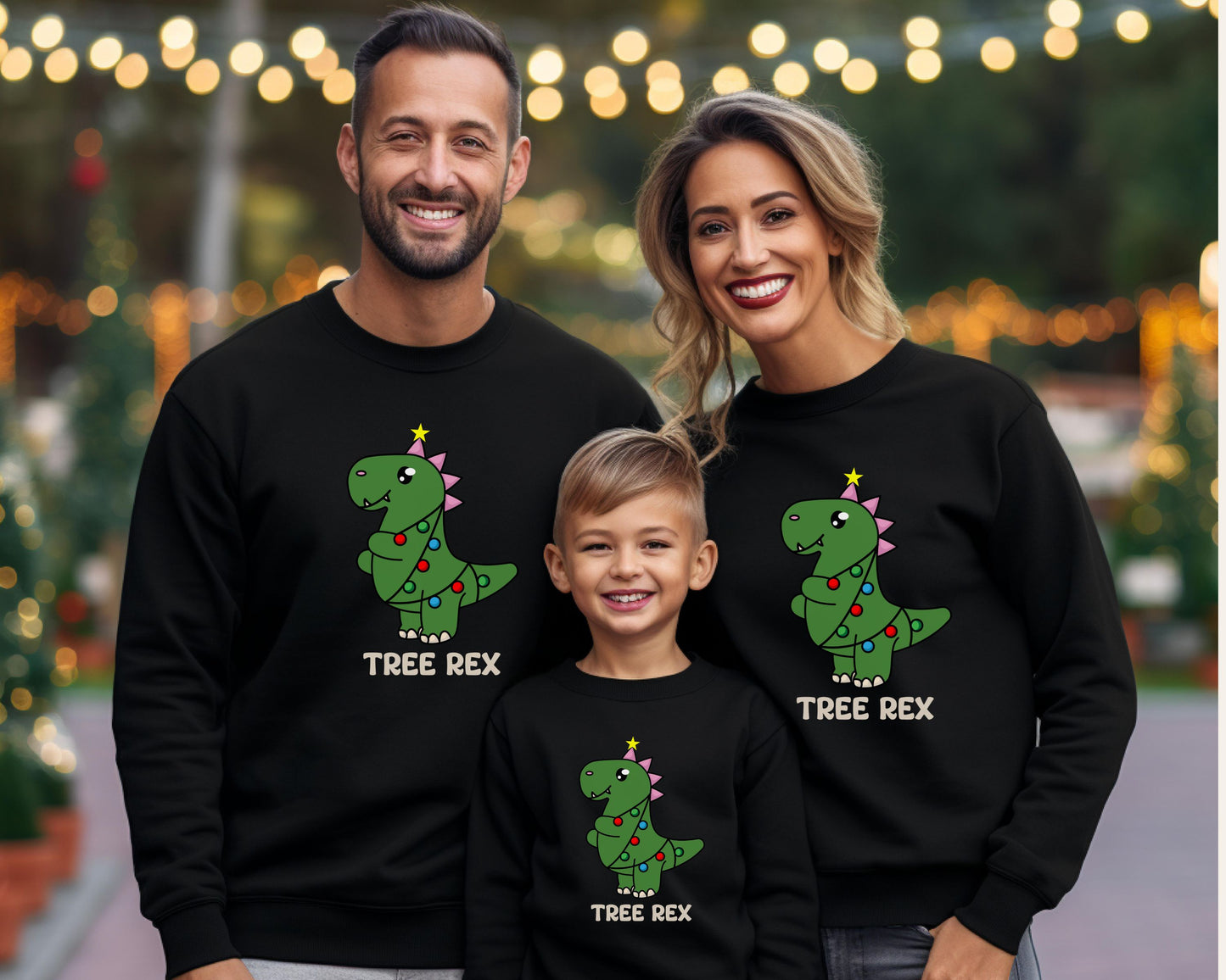 Tree Rex Dinosaur Family Christmas Sweatshirt