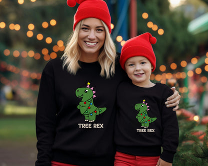 Tree Rex Dinosaur Family Christmas Sweatshirt