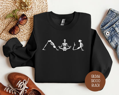 Skeleton Yoga Shirt, Meditation Yoga Lover Sweatshirt Sweatshirt  CreativeSpecialTs