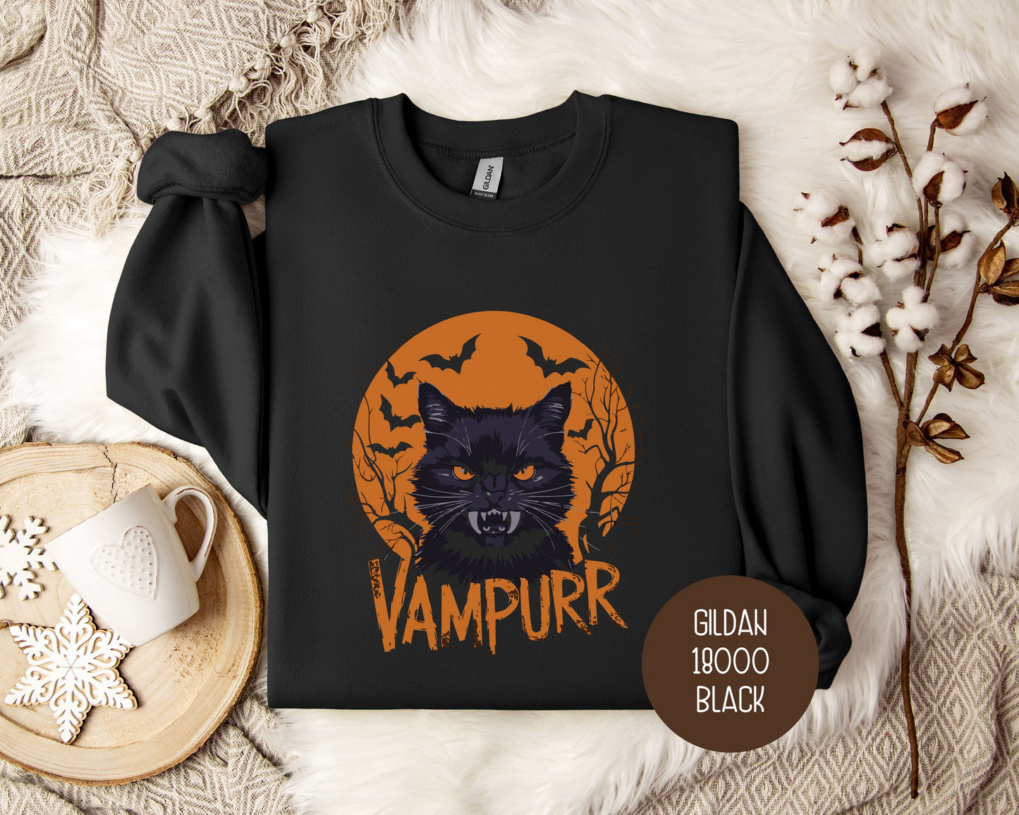 Vampurr Cat Halloween Sweatshirt