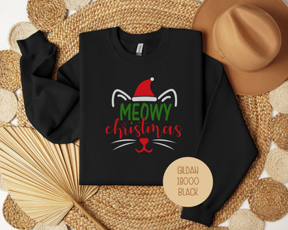 Meowy Christmas Sweatshirt Sweatshirt  CreativeSpecialTs