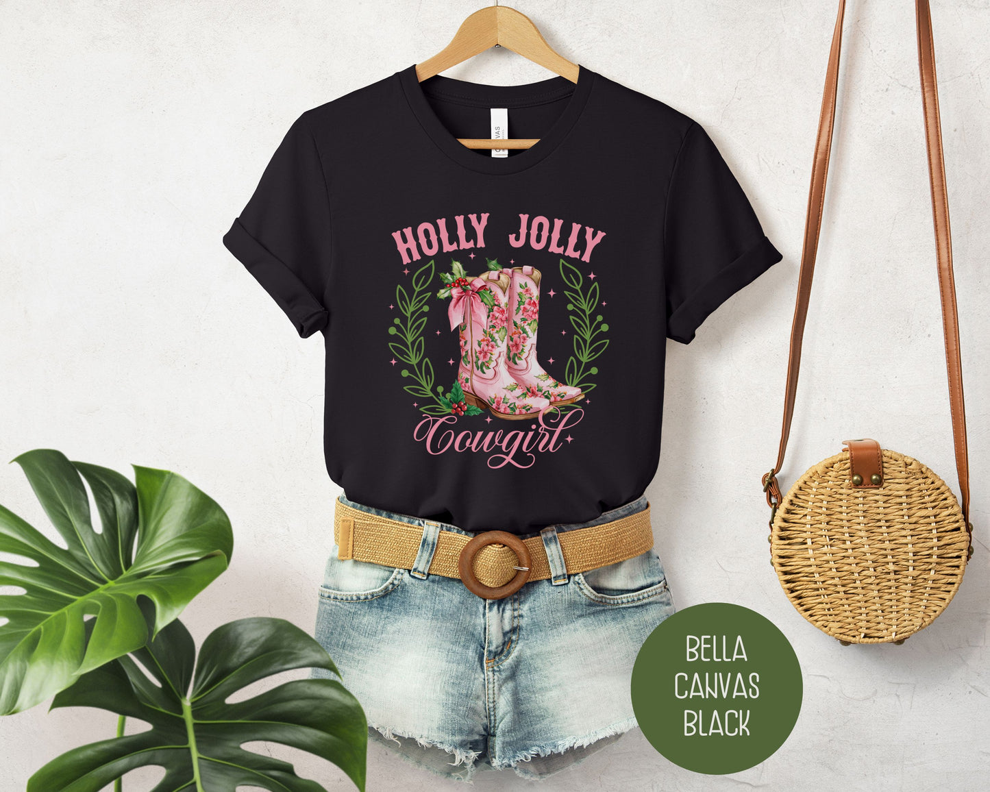 Holly Jolly Cowgirl Western Christmas Shirt