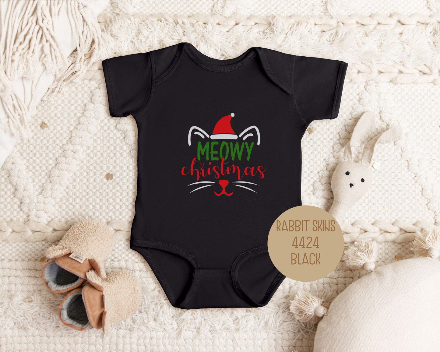 Meowy Christmas Baby Bodysuit