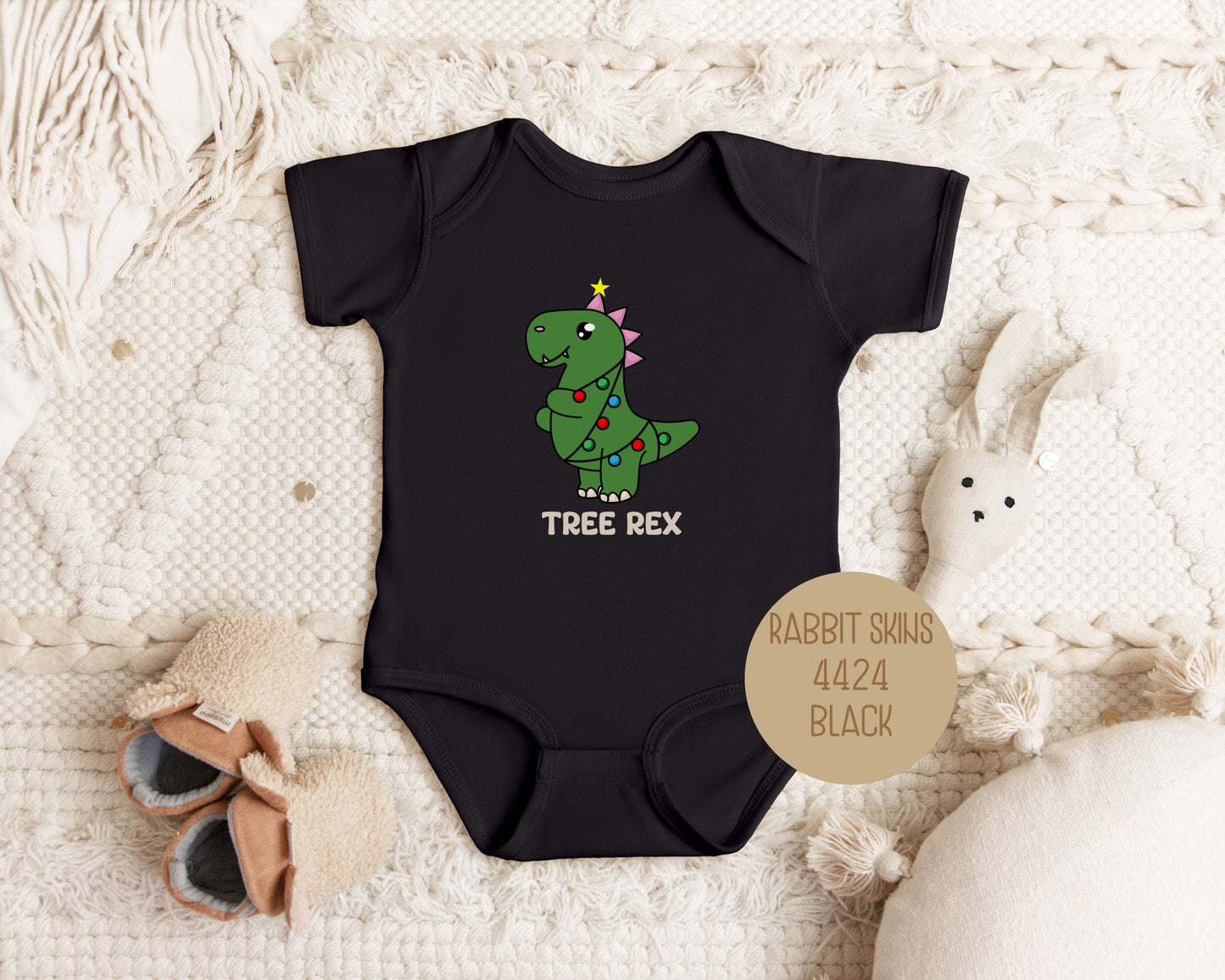 Tree Rex Dinosaur Family Christmas Baby Bodysuit