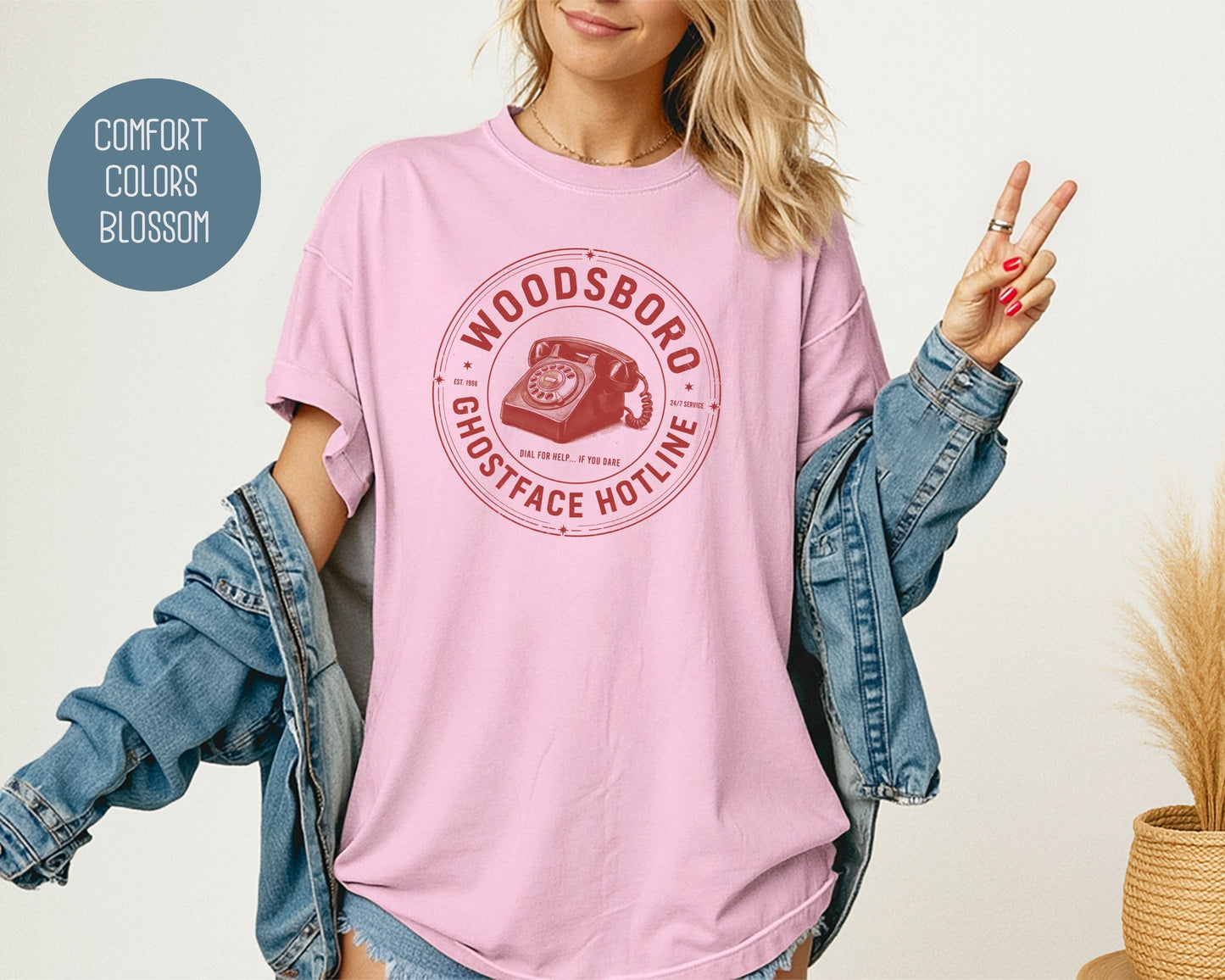 Woodsboro Ghostface Hotline Comfort Colors Shirt T-Shirt  CreativeSpecialTs