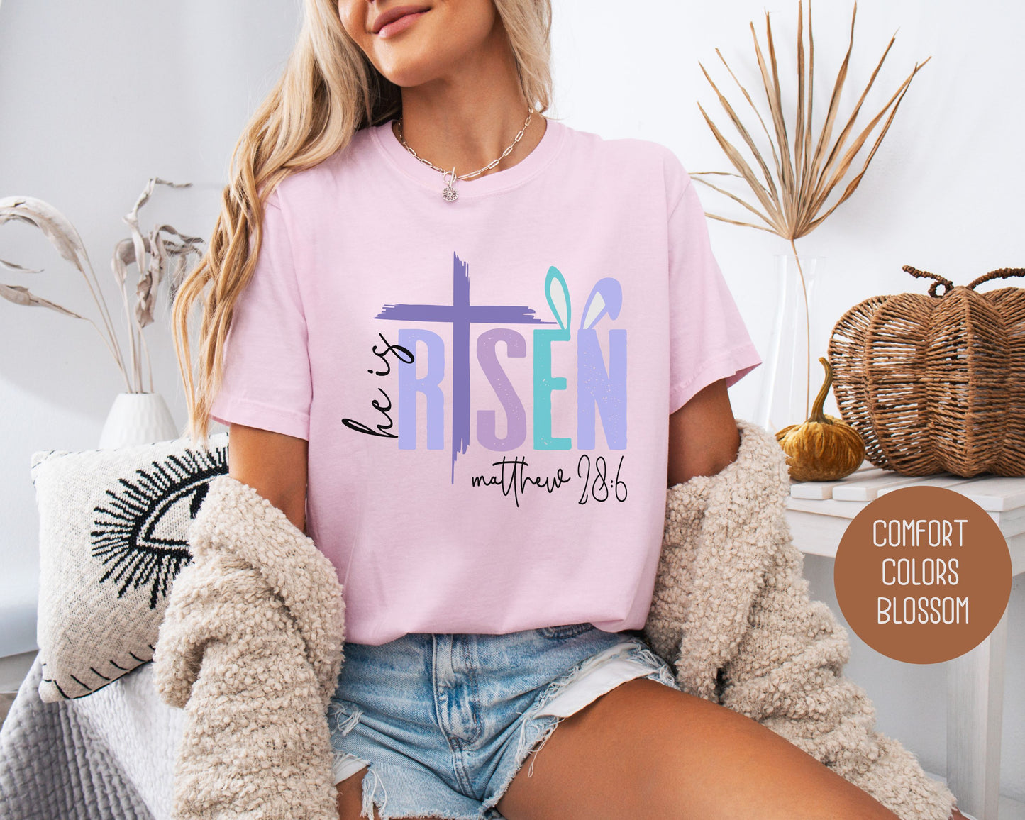 He Is Risen Comfort Colors Easter Shirt