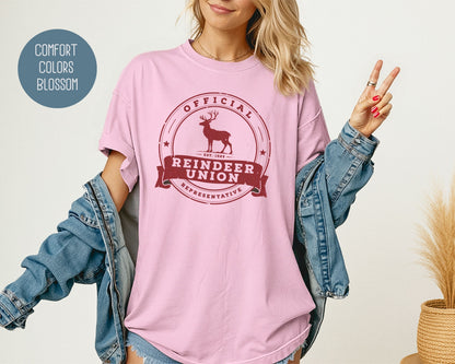 Official Reindeer Union Representative Comfort Colors Shirt T-Shirt  CreativeSpecialTs