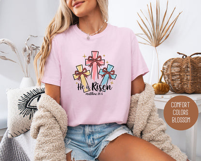 He Is Risen Easter Comfort Colors Shirt