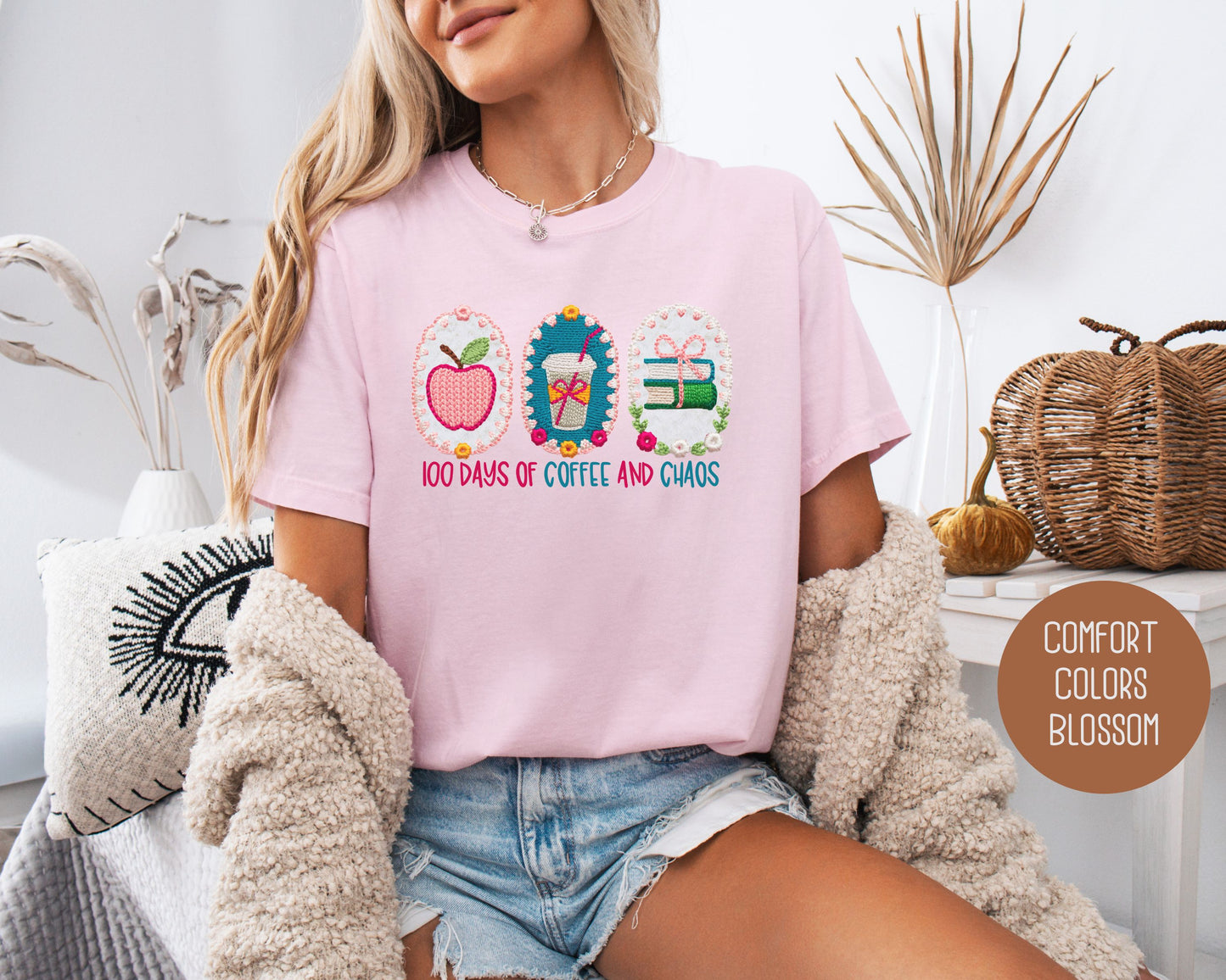 100 Days Of Coffee & Chaos Comfort Colors Shirt