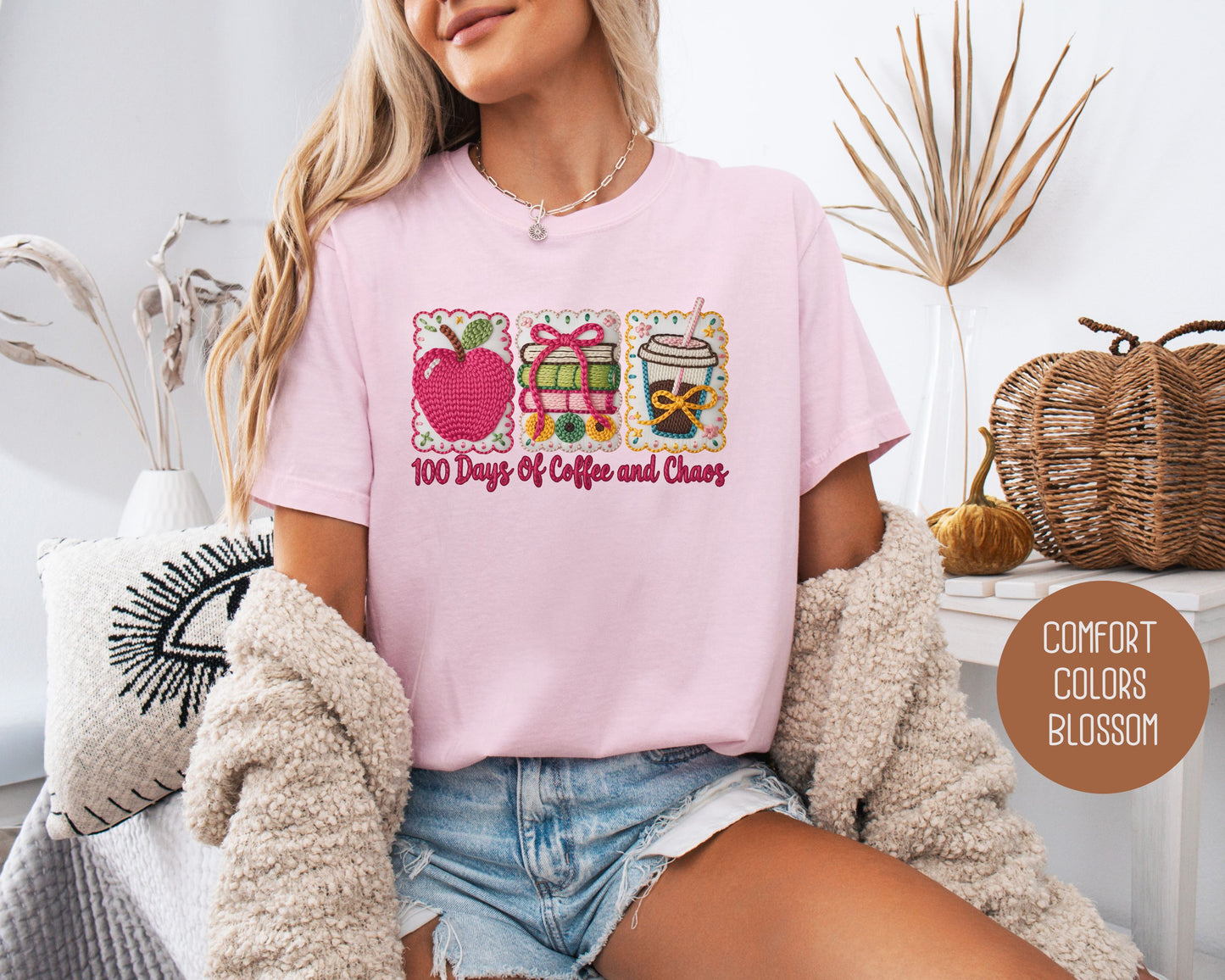 100 Days Of Coffee & Chaos Comfort Colors Shirt