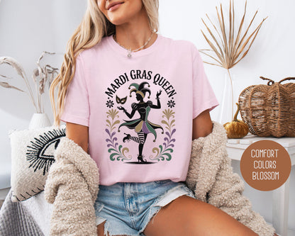 Mardi Gras Queen Comfort Colors Shirt T-Shirt CreativeSpecialTs