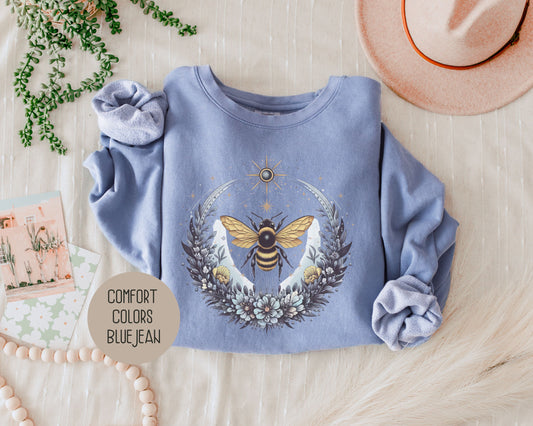 Boho Celestial Floral Bee Sweatshirt