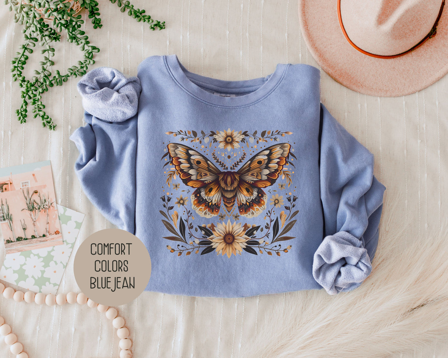 Mystic Bohemian Sunflower Moth Sweatshirt