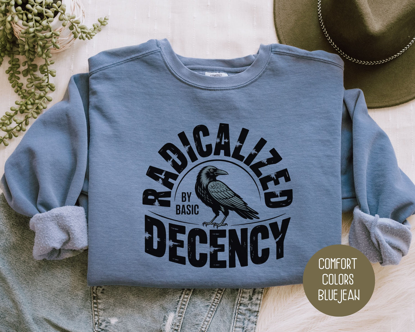 Radicalized By Basic Decency Comfort Colors Sweatshirt Sweatshirt  CreativeSpecialTs
