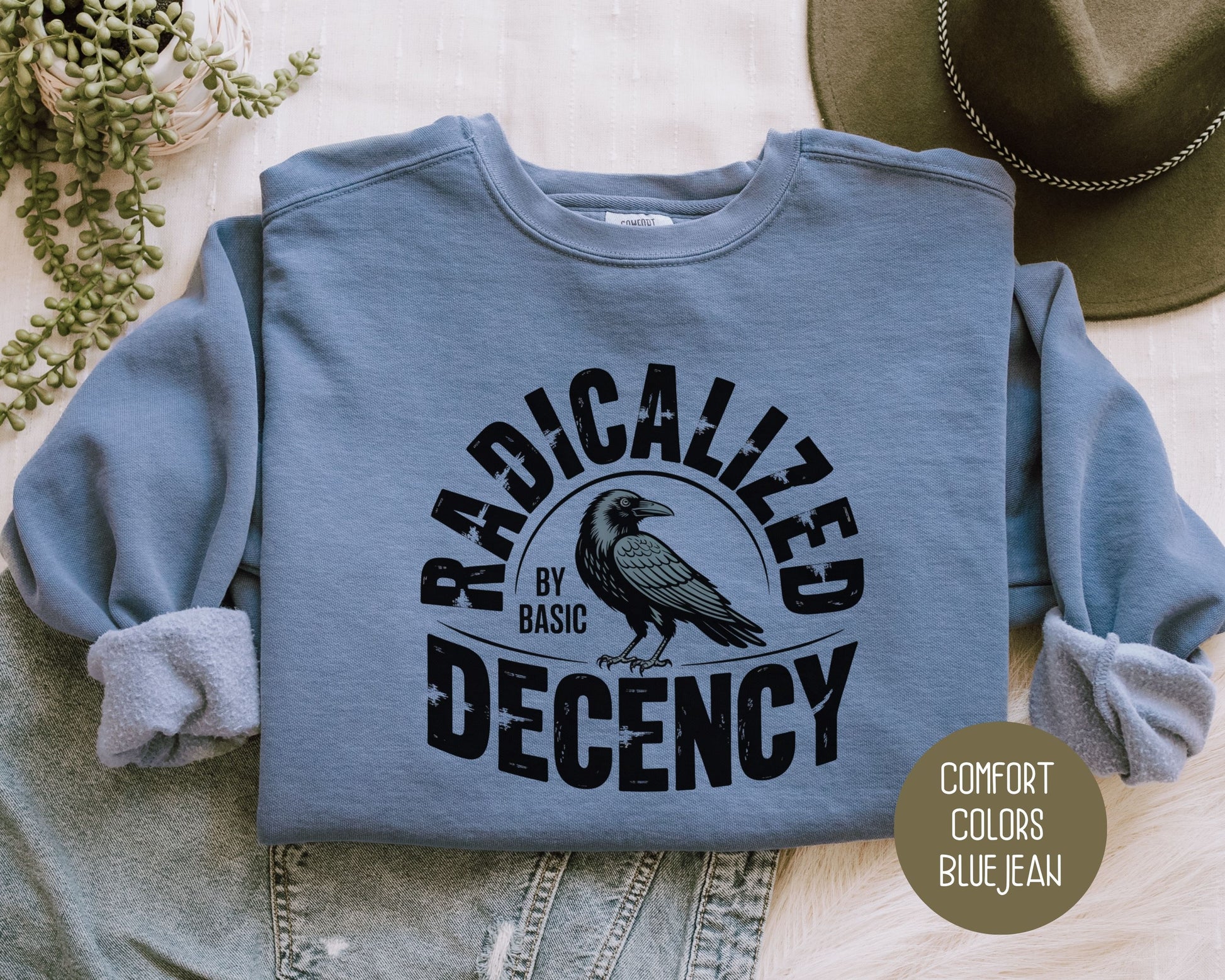 Radicalized By Basic Decency Comfort Colors Sweatshirt Sweatshirt  CreativeSpecialTs
