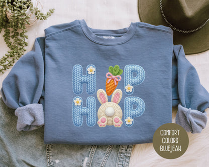 Hip Hop Faux Yarn Easter Comfort Colors Sweatshirt