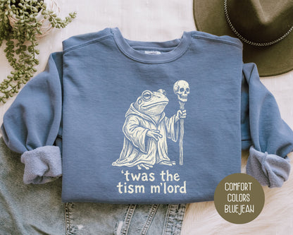 Twas the Tism M'Lord Autism Awareness Comfort Colors Sweatshirt Sweatshirt  Printify