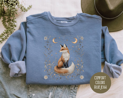 Celestial Cottagecore Fox Sweatshirt
