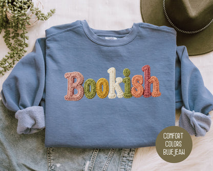 Bookish Faux Yarn Comfort Colors Sweatshirt