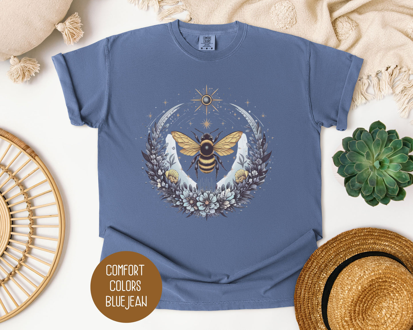 Boho Celestial Floral Bee Shirt