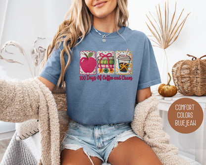 100 Days Of Coffee & Chaos Comfort Colors Shirt