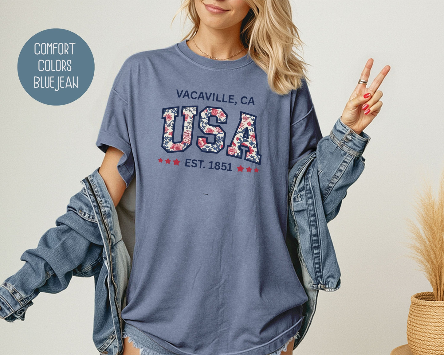 USA Vacaville CA Comfort Colors Shirt T-Shirt  CreativeSpecialTs