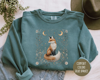 Celestial Cottagecore Fox Sweatshirt
