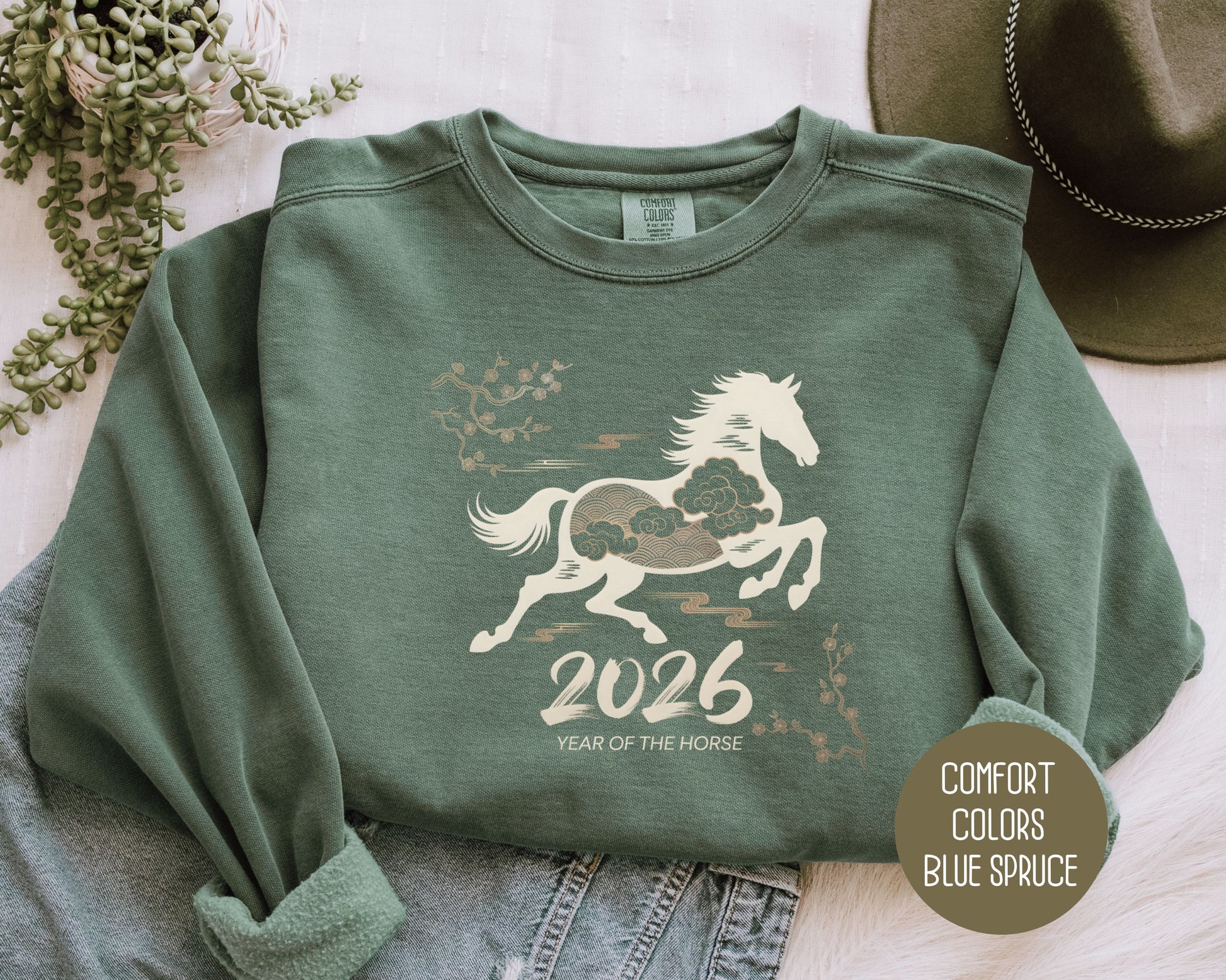 Chinese New Year 2026 Year of the Horse Comfort Colors Sweatshirt Sweatshirt  CreativeSpecialTs