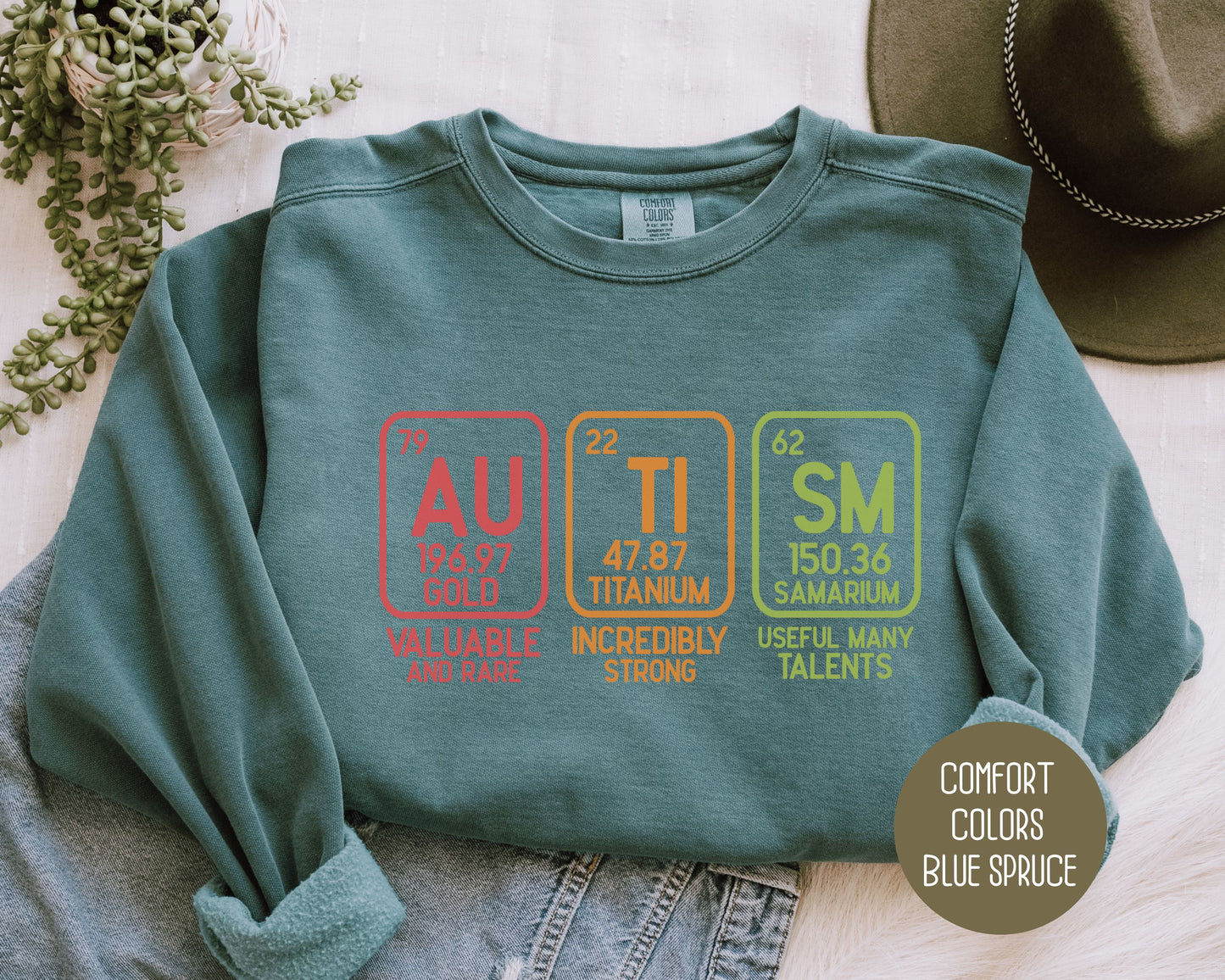 Autism Periodic Table Awareness Comfort Colors Sweatshirt