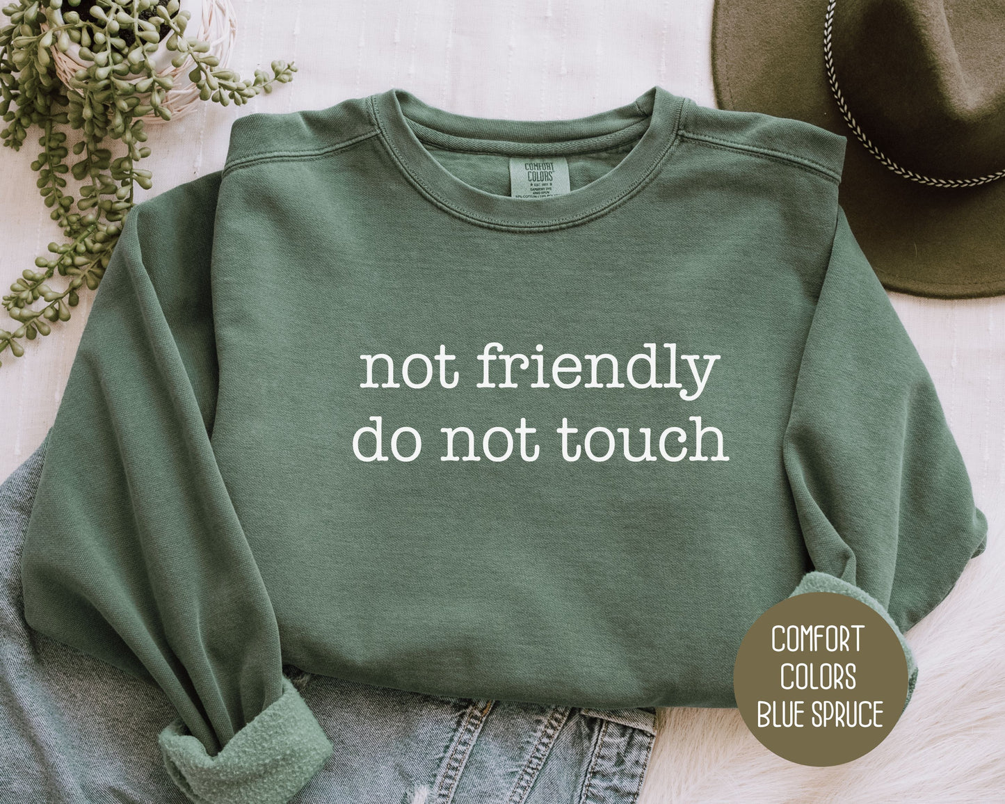 Not Friendly Do Not Touch Comfort Colors Sweatshirt Sweatshirt  CreativeSpecialTs