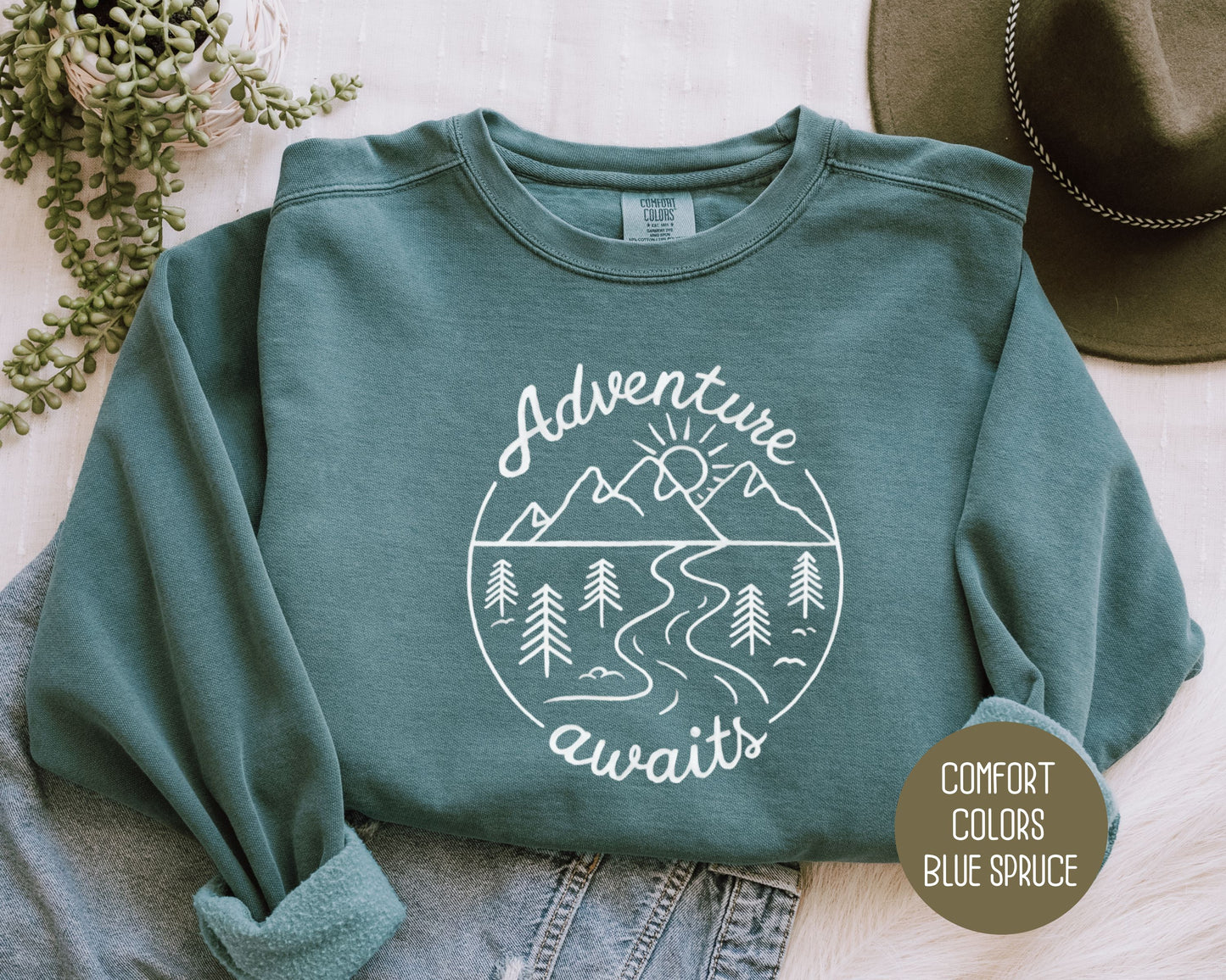 Adventure Awaits Comfort Colors Sweatshirt