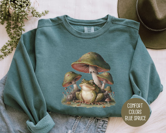 Frog Mushroom Vintage Comfort Colors Sweatshirt