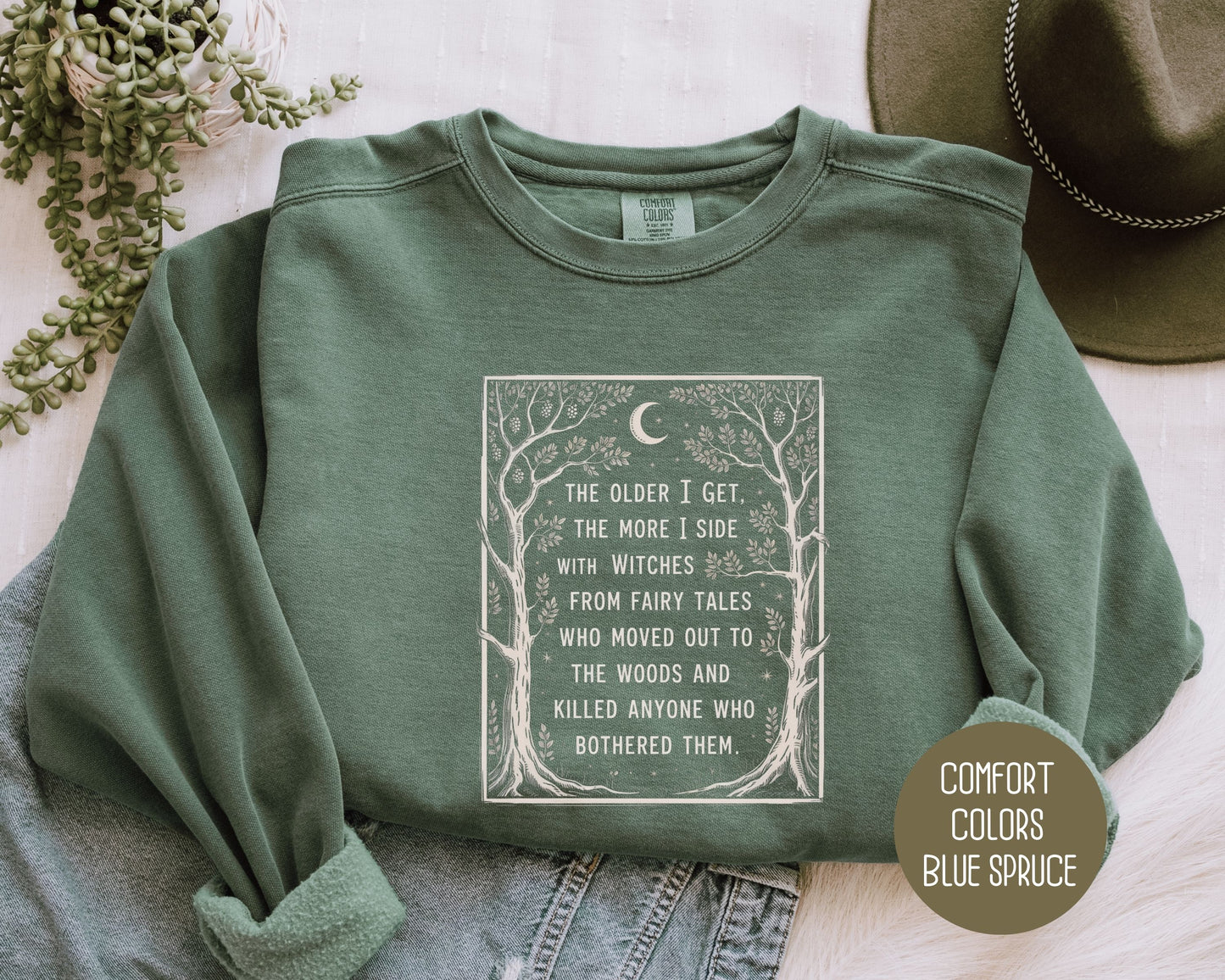 Side with Witches from Fairy Tales Comfort Colors Sweatshirt Sweatshirt  CreativeSpecialTs