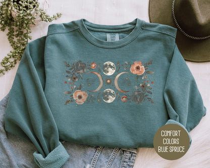 Celestial Lunar Moon Phase Comfort Colors Sweatshirt