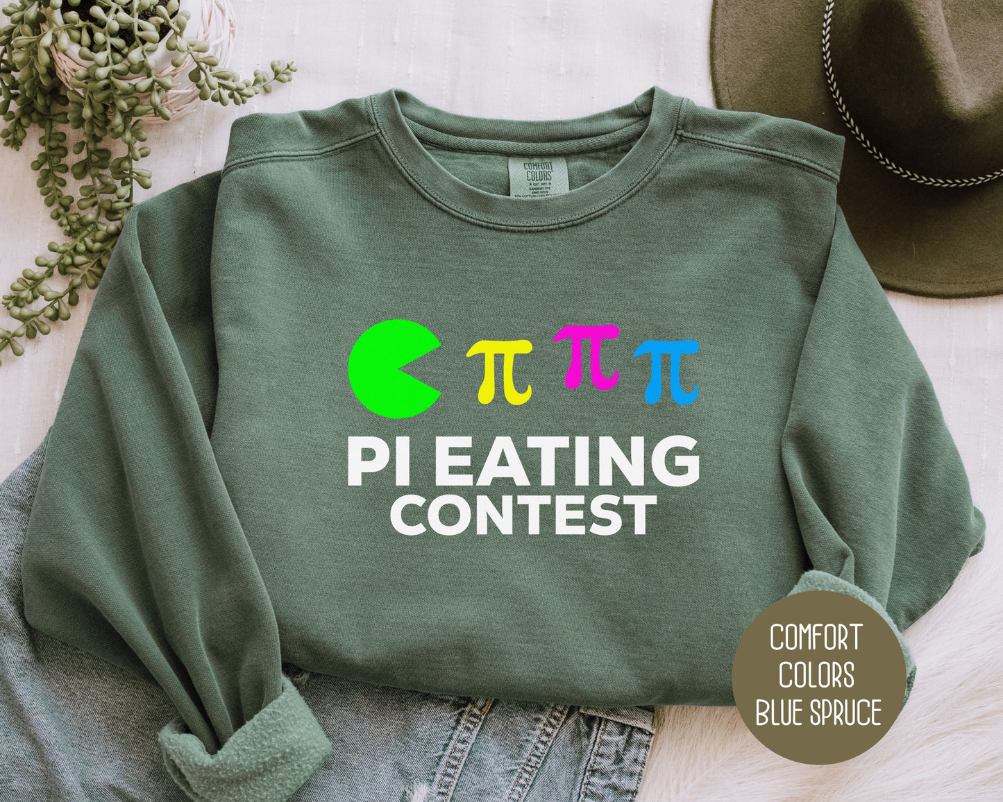 Pi Day Pi Eating Contest Comfort Colors Sweatshirt Sweatshirt  CreativeSpecialTs
