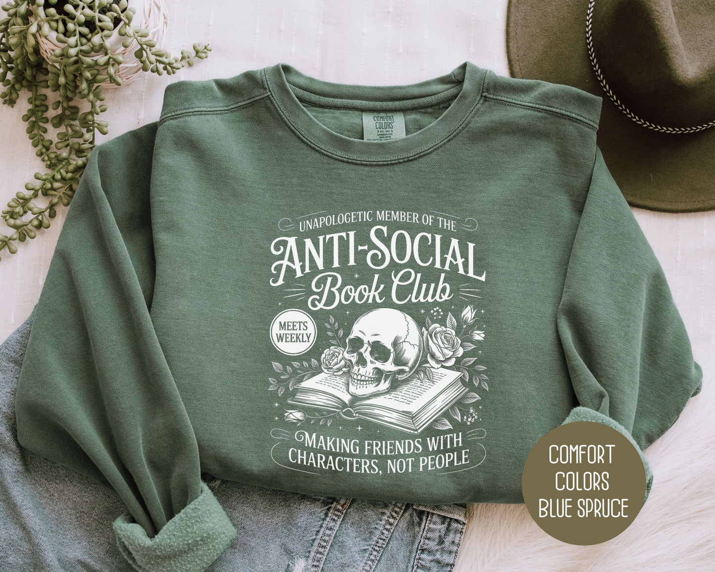 Unapologetic Member of Anti-Social Book Club Comfort Colors Sweatshirt
