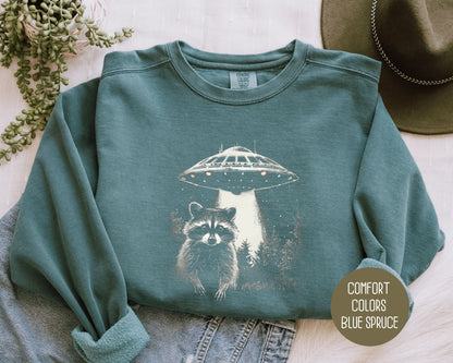 Raccoon UFO Comfort Colors Sweatshirt