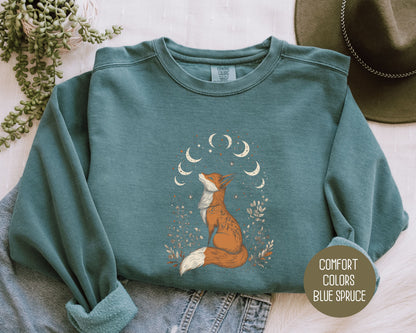 Celestial Fox Cottagecore Sweatshirt