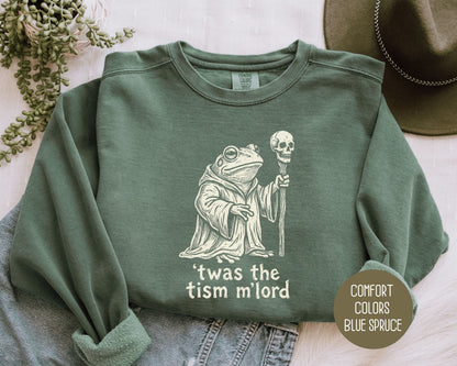 Twas the Tism M'Lord Autism Awareness Comfort Colors Sweatshirt Sweatshirt  Printify