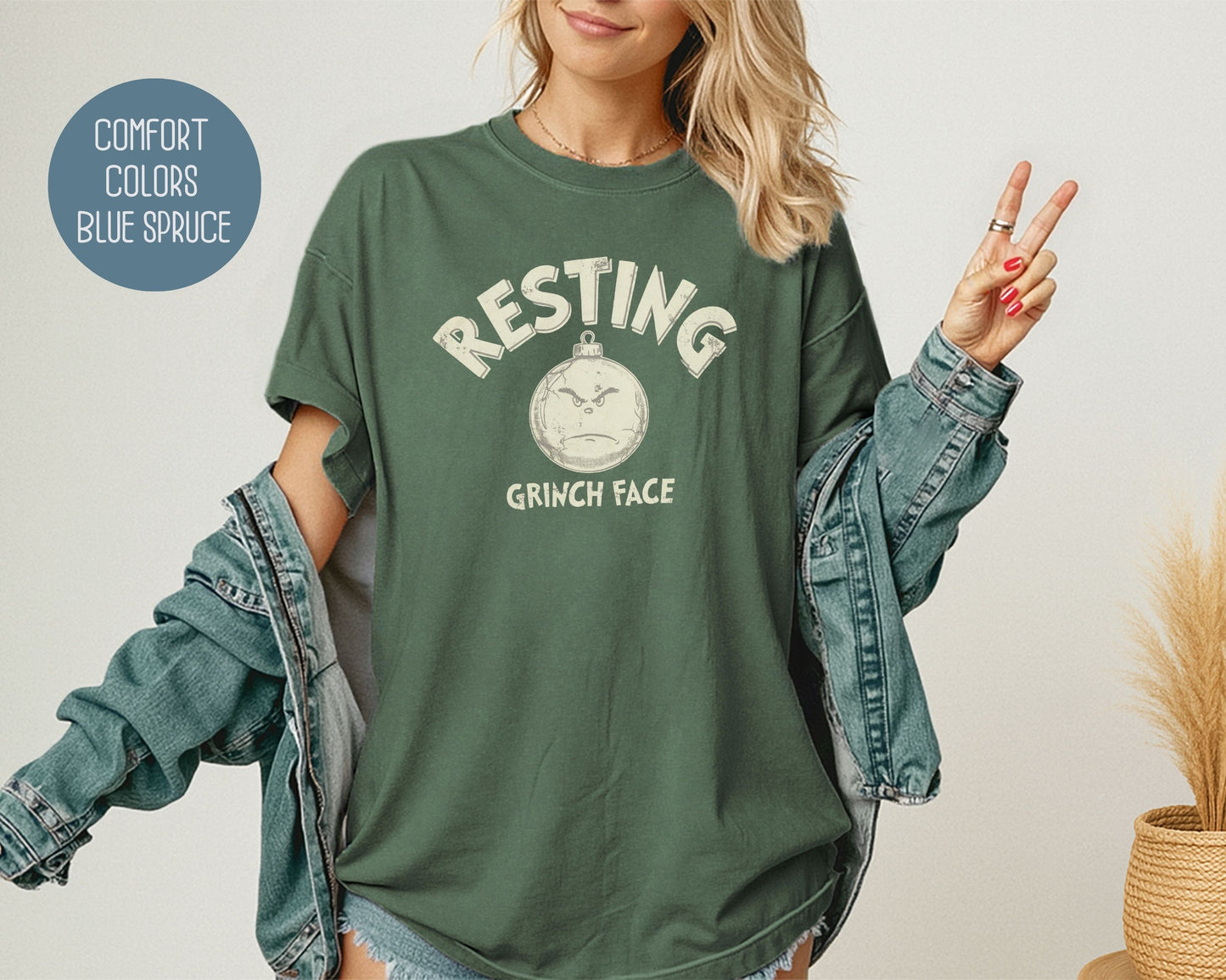 Resting Grinch Face Comfort Colors Shirt T-Shirt  CreativeSpecialTs