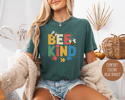 Bee Kind Autism Awareness Comfort Colors Shirt