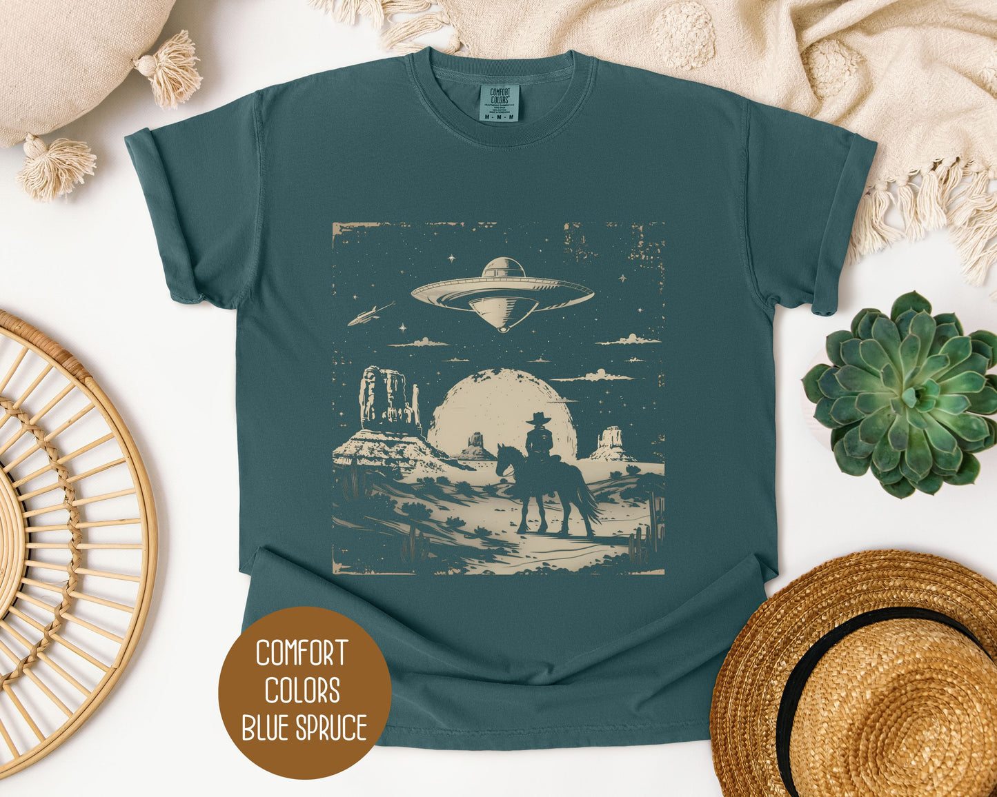 Cowboy Western UFO Comfort Colors Shirt