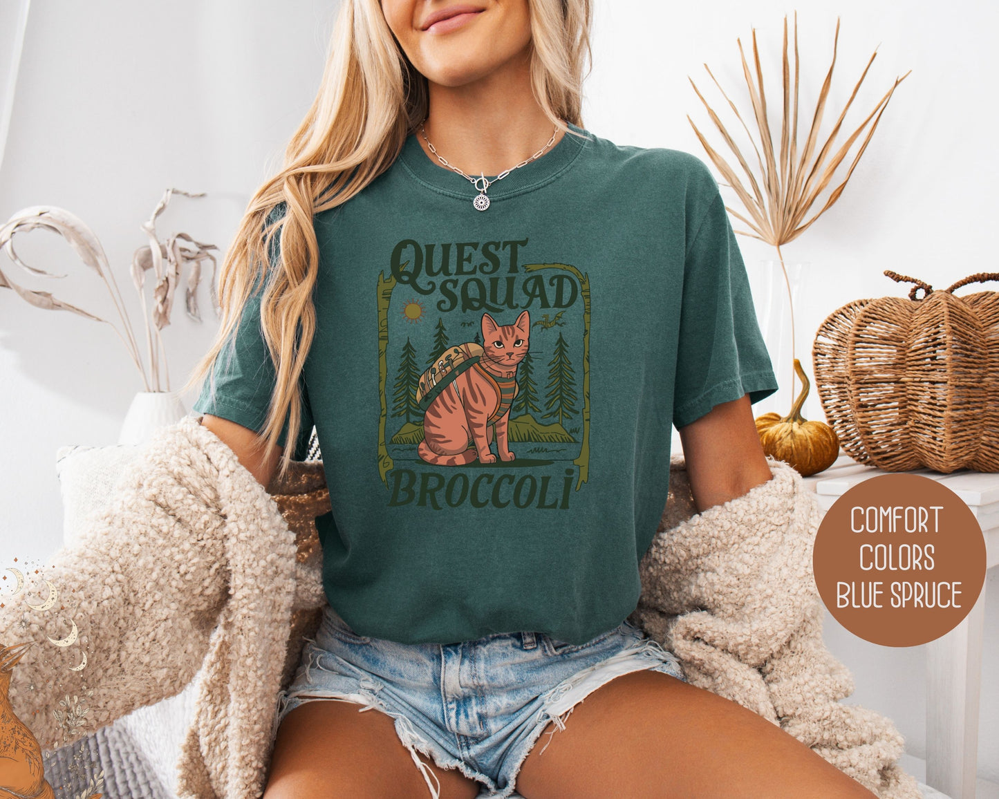 Quest Squad Broccoli the Fierce Comfort Colors Shirt T-Shirt  CreativeSpecialTs
