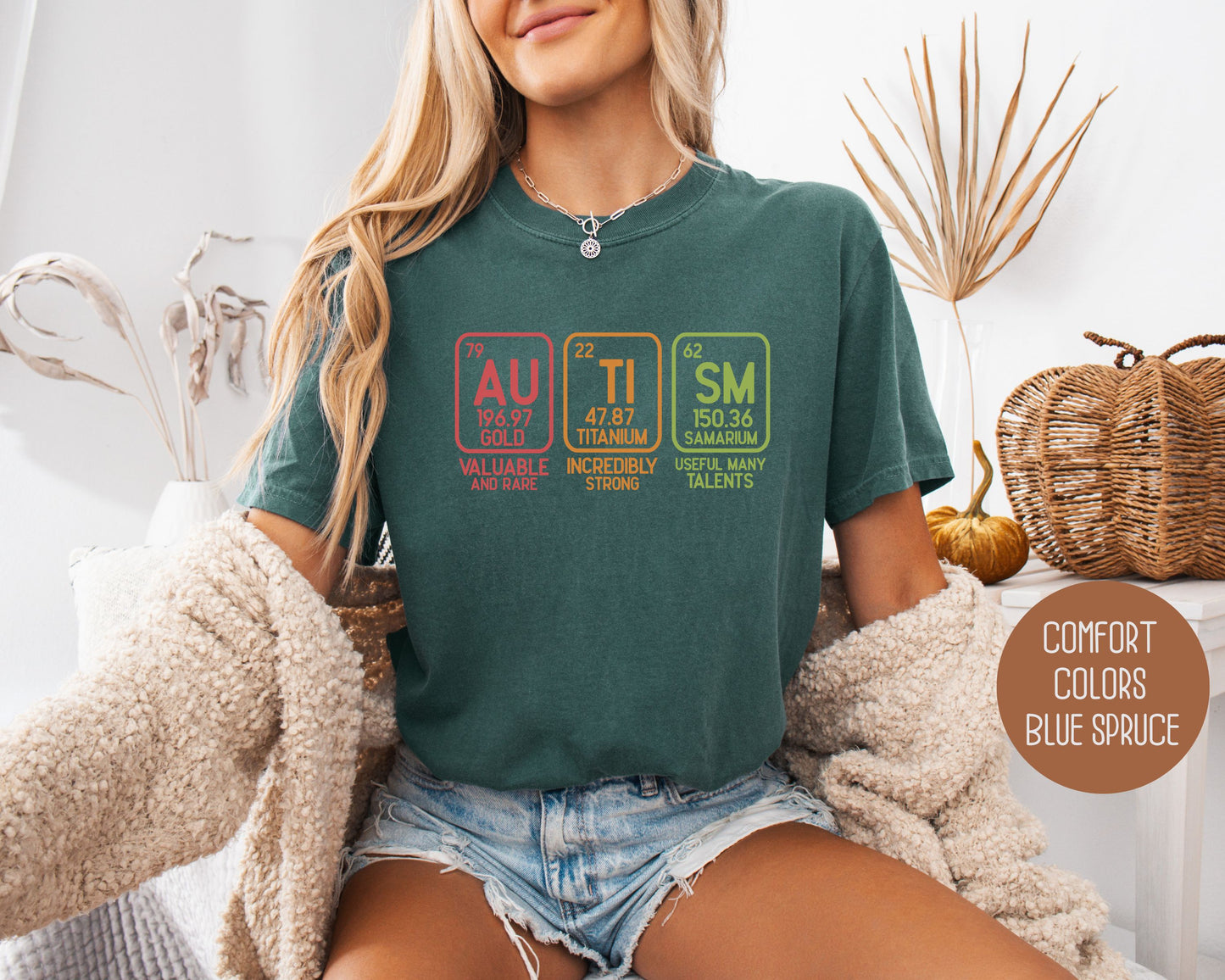 Autism Periodic Table Awareness Comfort Colors Shirt