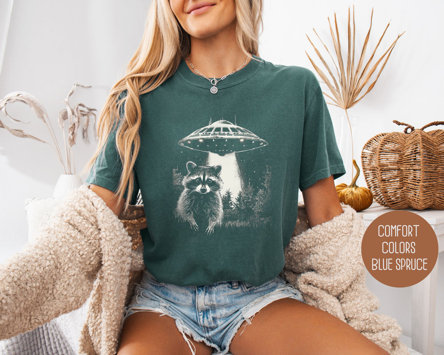 Raccoon UFO Comfort Colors Shirt